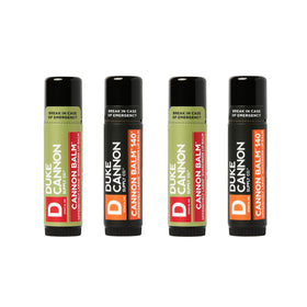 Duke Cannon Lip Balm 140° SPF 30 with rugged outdoor protection.