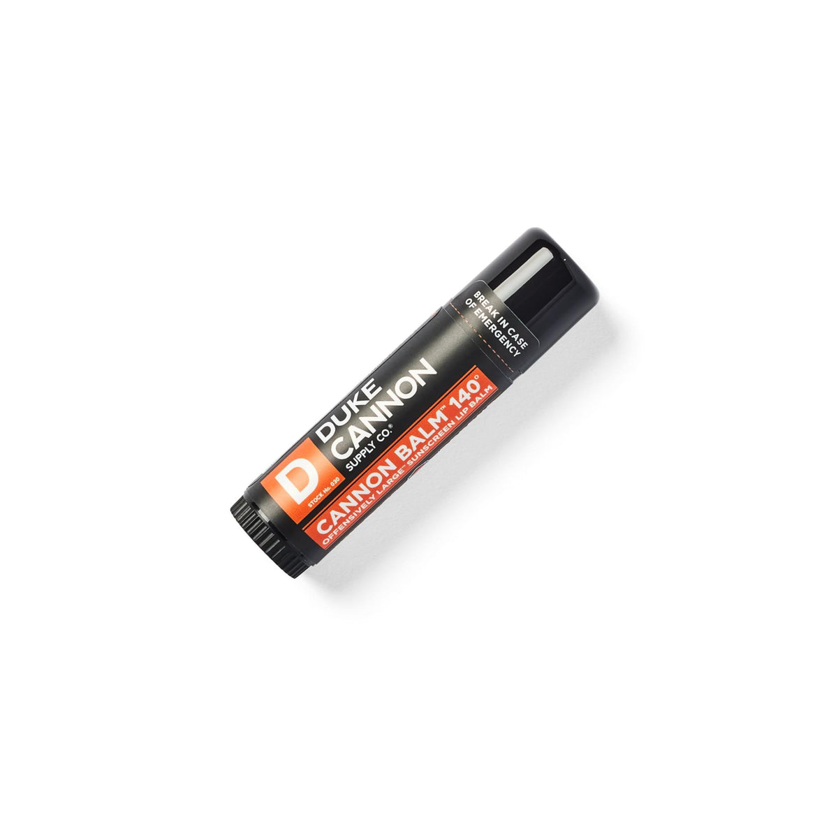 Duke Cannon Lip Balm in tactical packaging for on-the-go use.