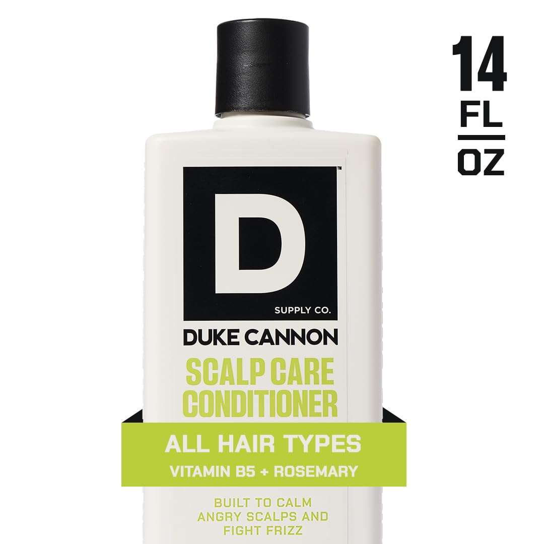 Duke Cannon conditioner being applied for smooth, frizz-free hair.
