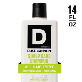 Duke Cannon conditioner bottle front view for lightweight hydration.
