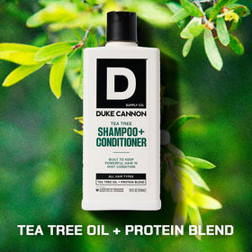 Duke Cannon easy daily-use shampoo-conditioner for quick grooming.