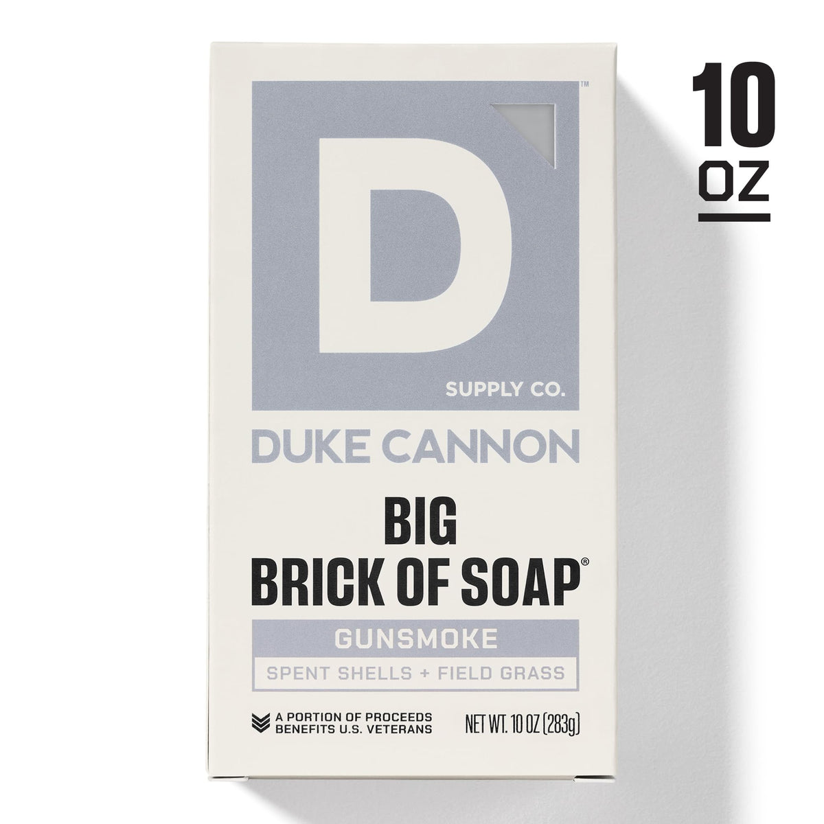 Duke Cannon Gun Smoke soap bar 10 oz bars shown for daily use.