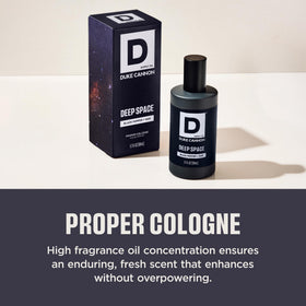 Duke Cannon Proper Cologne bottle design reflects rugged yet refined style