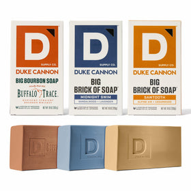 Duke Cannon Sawtooth bar soap in rugged close-up for everyday cleaning.