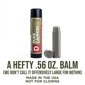 Duke Cannon SPF 15 protection helps lips under sun exposure.