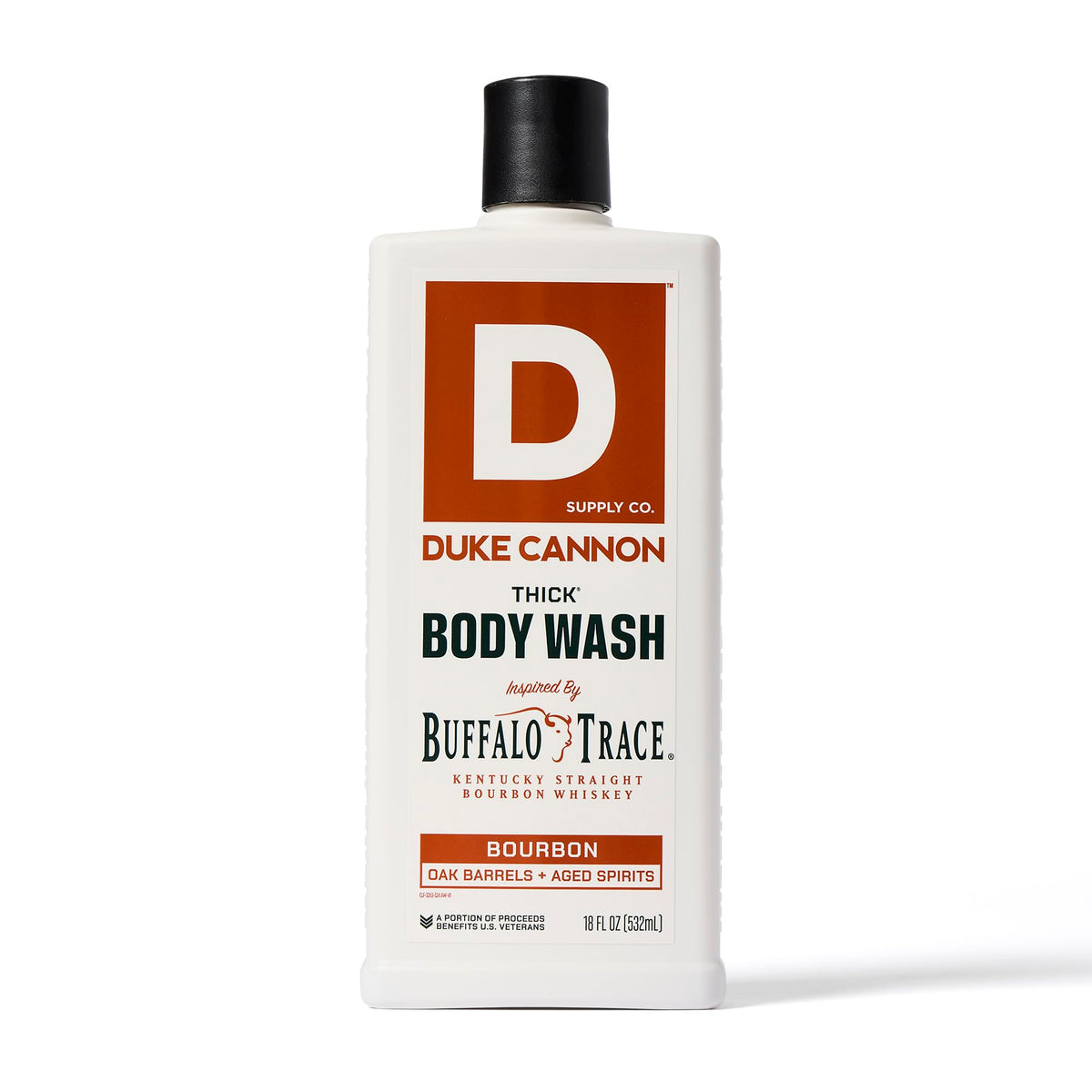 Duke Cannon Thick Body Wash Bourbon bottle with bold aroma for workouts