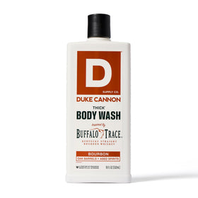 Duke Cannon Thick Body Wash Bourbon bottle with bold aroma for workouts