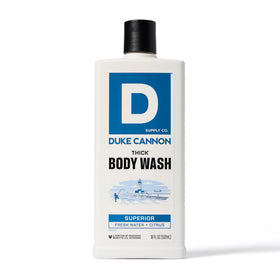 Duke Cannon Superior bottle emphasizes plant-based minerals for gentle skin care