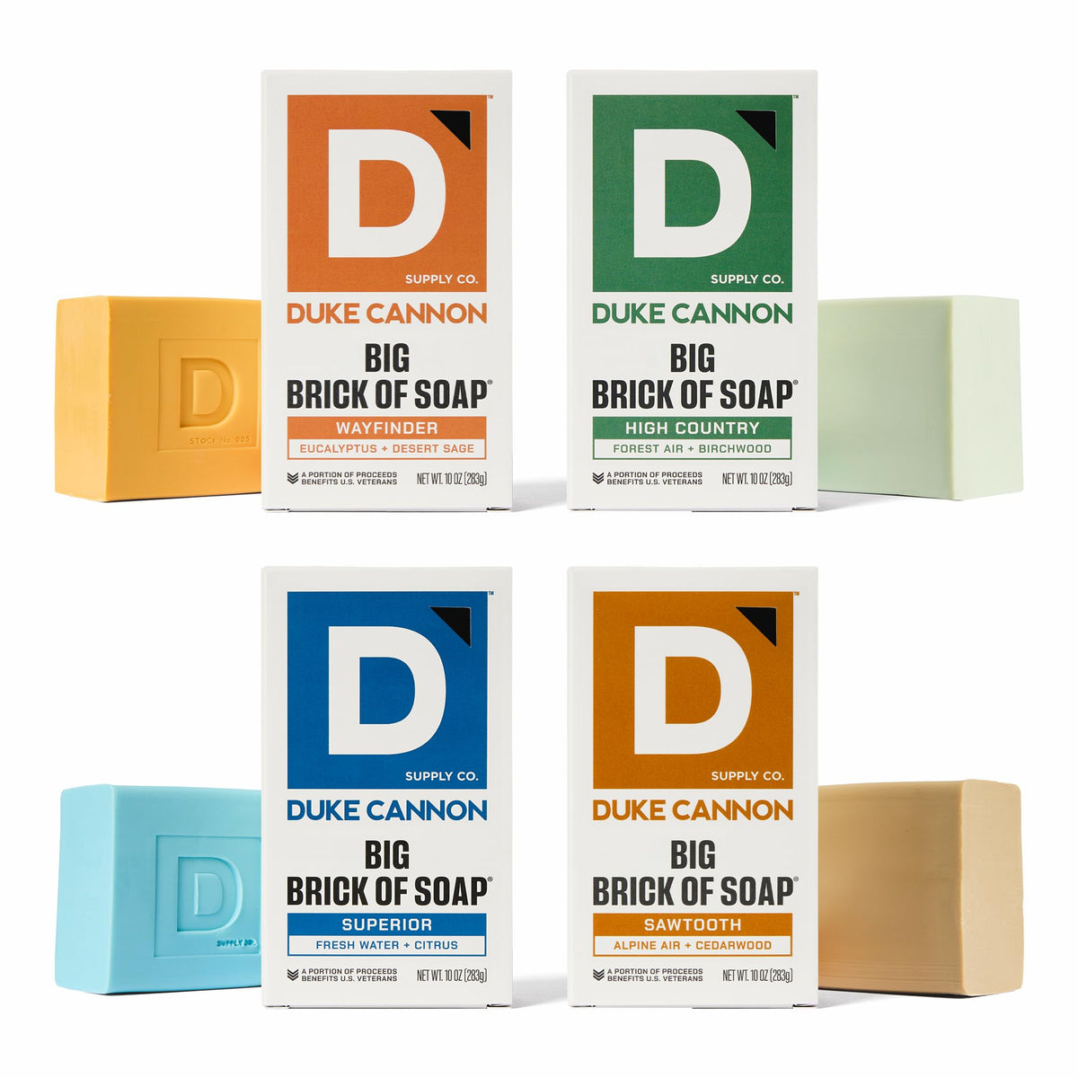 Duke Cannon Wayfinder soap bar in bundle, rugged scent for daily shower usage.