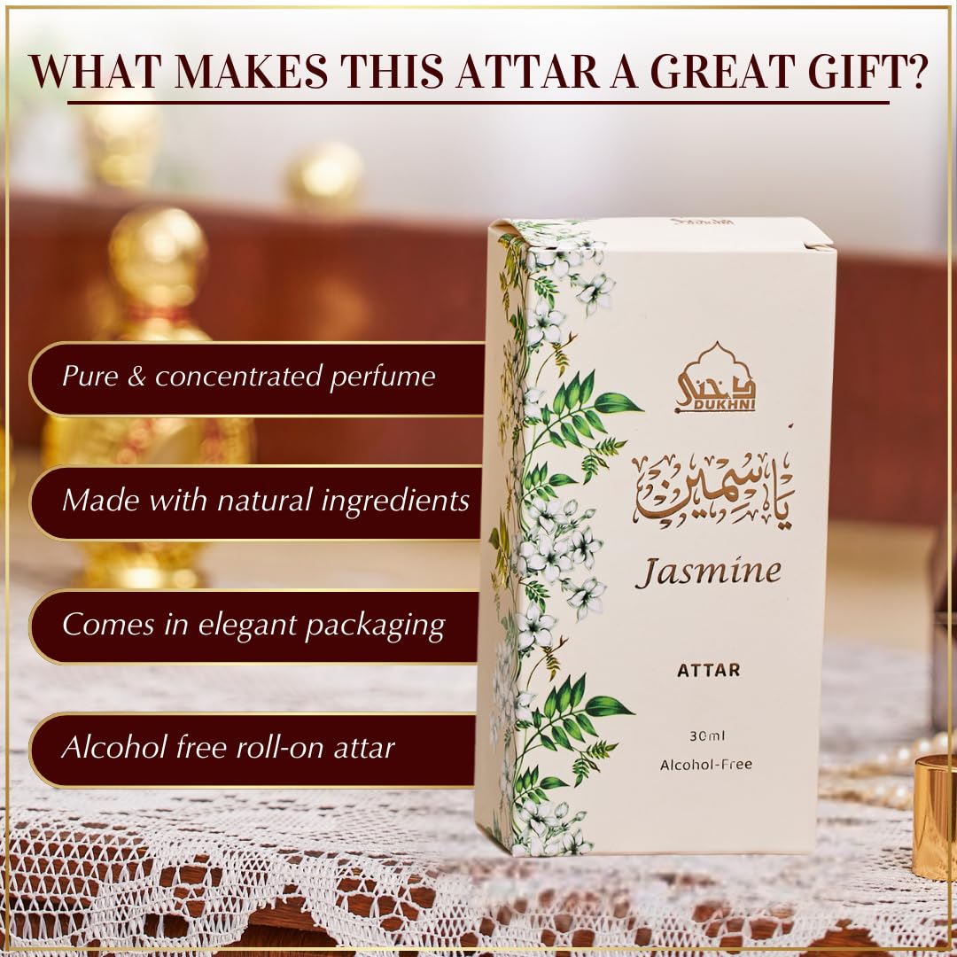 Dukhni Jasmine Attar Oil gift packaging, ideal Eid Ramadan gifting option