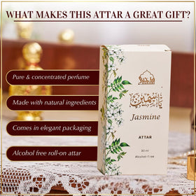 Dukhni Jasmine Attar Oil gift packaging, ideal Eid Ramadan gifting option