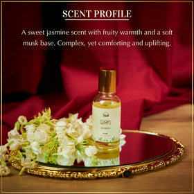 Dukhni Jasmine Attar Oil label detail highlighting luxury heritage