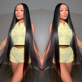 DULOVE straight lace front wig with natural hairline for seamless daily wear.