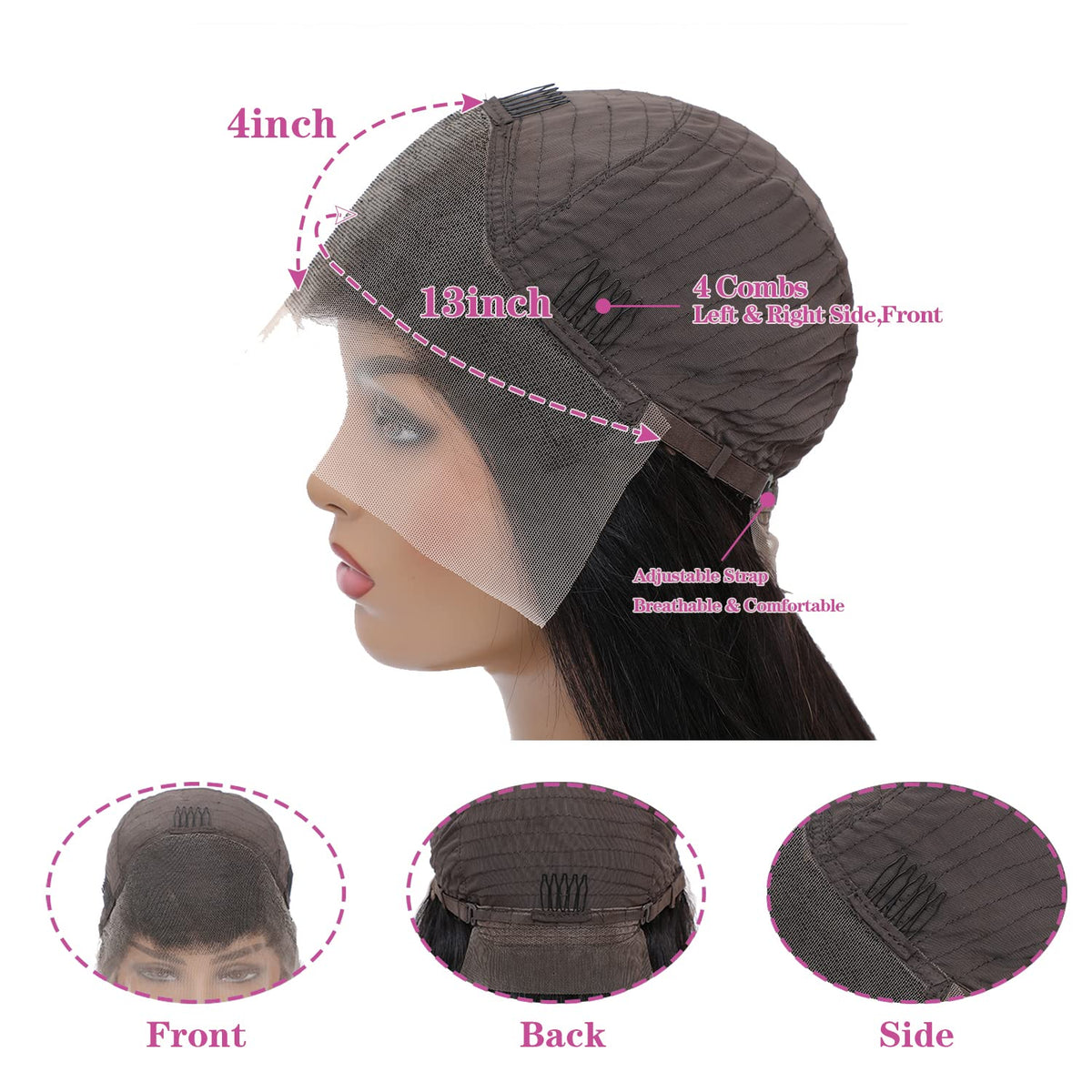 DULOVE virgin Brazilian hair wig with silky texture and minimal tangling.