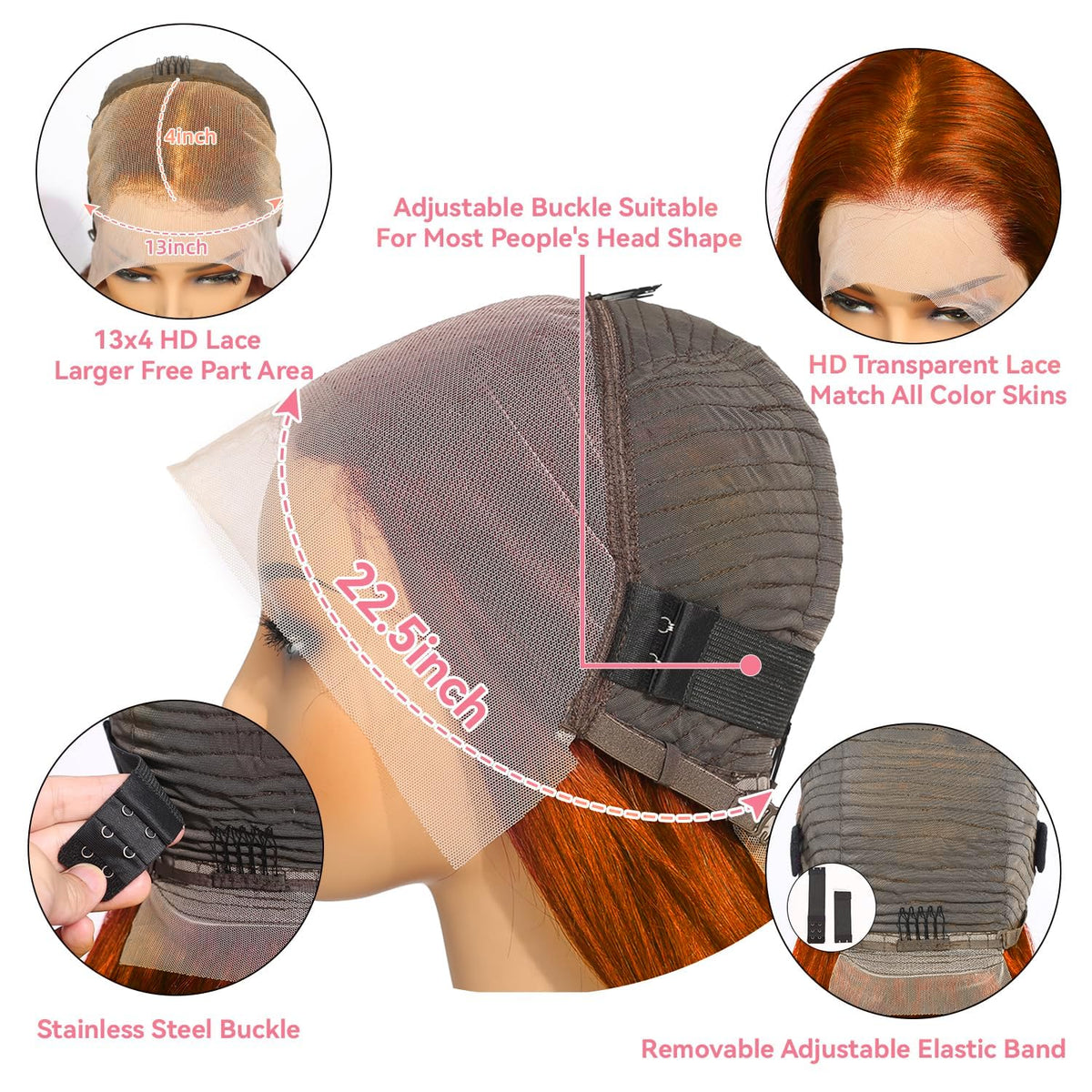 DULTEV Glueless lace wig with adjustable cap for secure, comfortable wear
