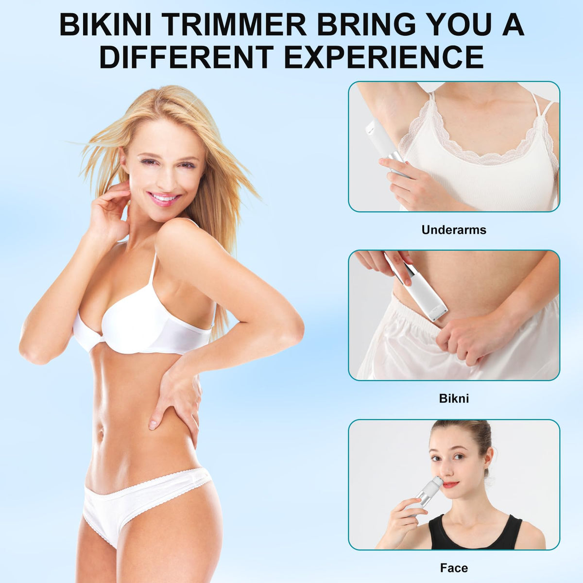 Dumite bikini-trimmer attachment helps sculpt sensitive areas with precision.