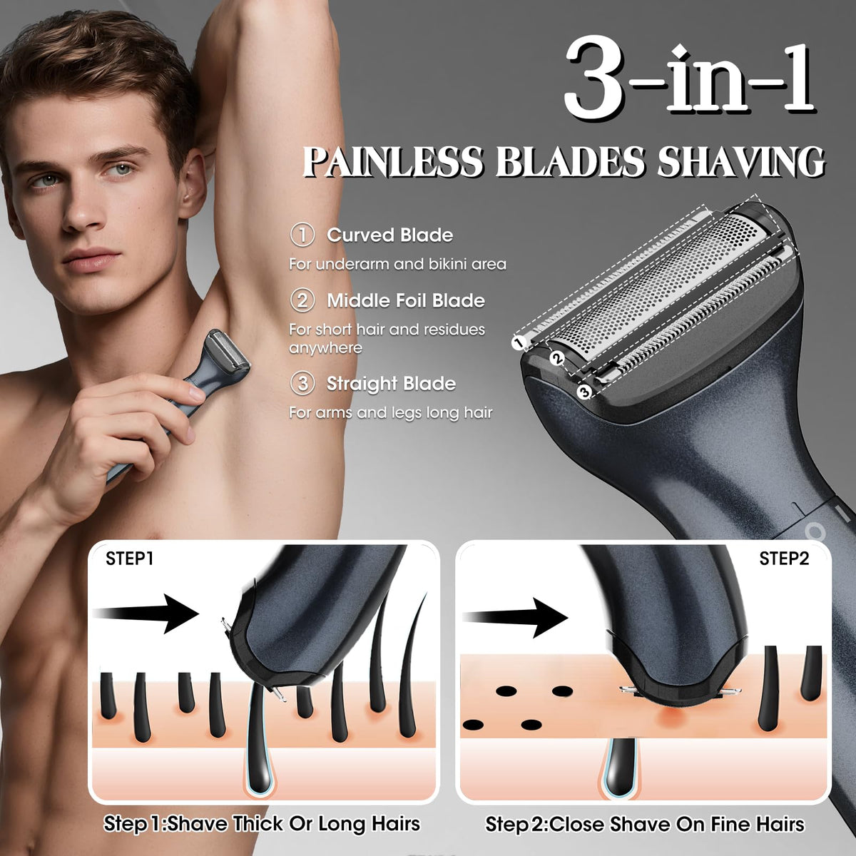 Dumite Manscape Ball Trimmer close-up of ceramic blade for smooth trimming