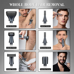 Dumite Manscape Ball Trimmer interchangeable heads enabling precise multi-area grooming