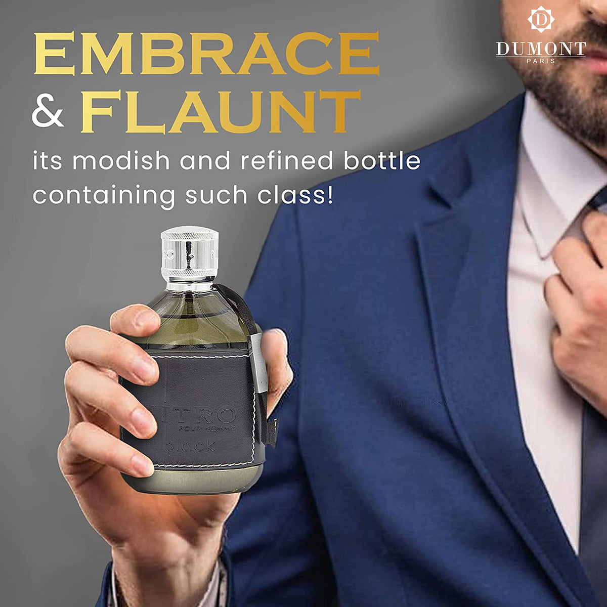 Dumont Nitro Black features bergamot and jasmine for refined sophistication