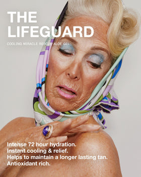 DUNE SUNCARE Lifeguard Aloe Vera Gel minty cooling sensation on forearm
