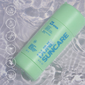 DUNE SUNCARE Slip Stick clear finish: no white cast on skin.
