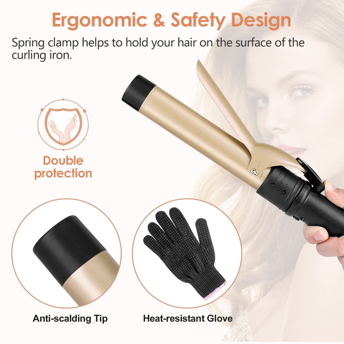 Duomishu 0.74-1 inch barrel offers versatile curl sizes.