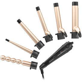 Duomishu 6-in-1 curling set with 1.25-inch barrel for voluminous waves.