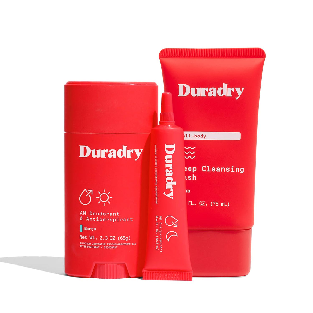 Duradry antiperspirant stick Barca for long-lasting sweat and odor protection.