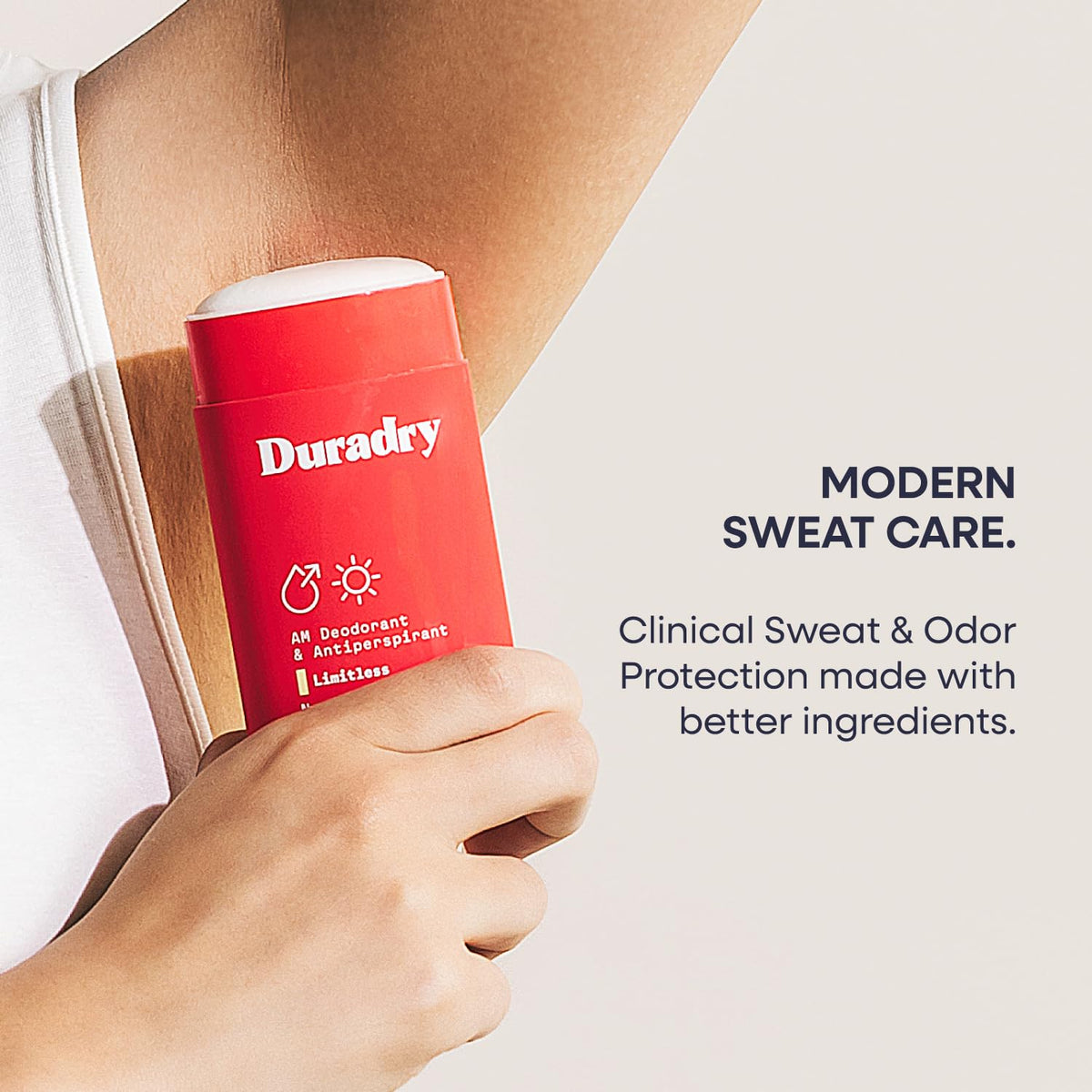 Duradry clinical-strength stick-application provides reliable sweat protection