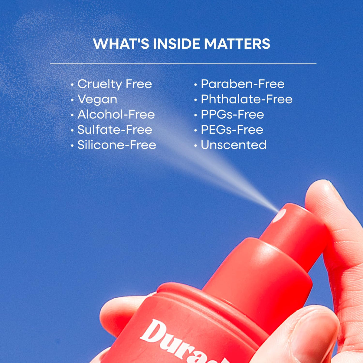 Duradry even coverage on underarms shows uniform odor protection.