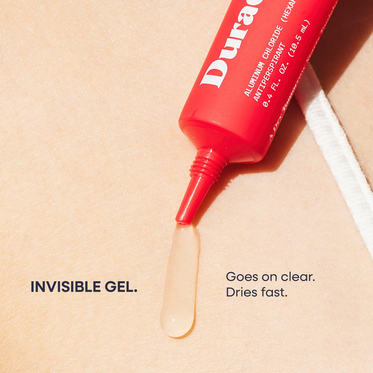 Duradry packaging with dermatologist endorsement communicates trusted formulation.