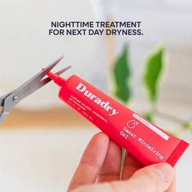 Duradry fragrance-free label signals gentle, irritation-conscious protection.