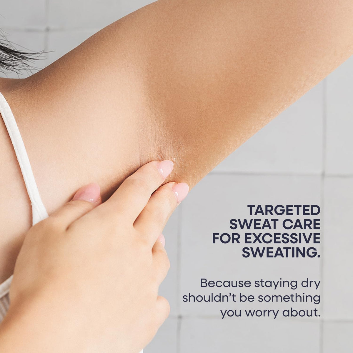 Duradry underarm application demonstrates night-time use for potential sweat control.