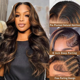 Durgio 1B 30 balayage density wig for full, realistic volume