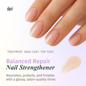 Base coat layer ready to protect and strengthen nails with Duri.