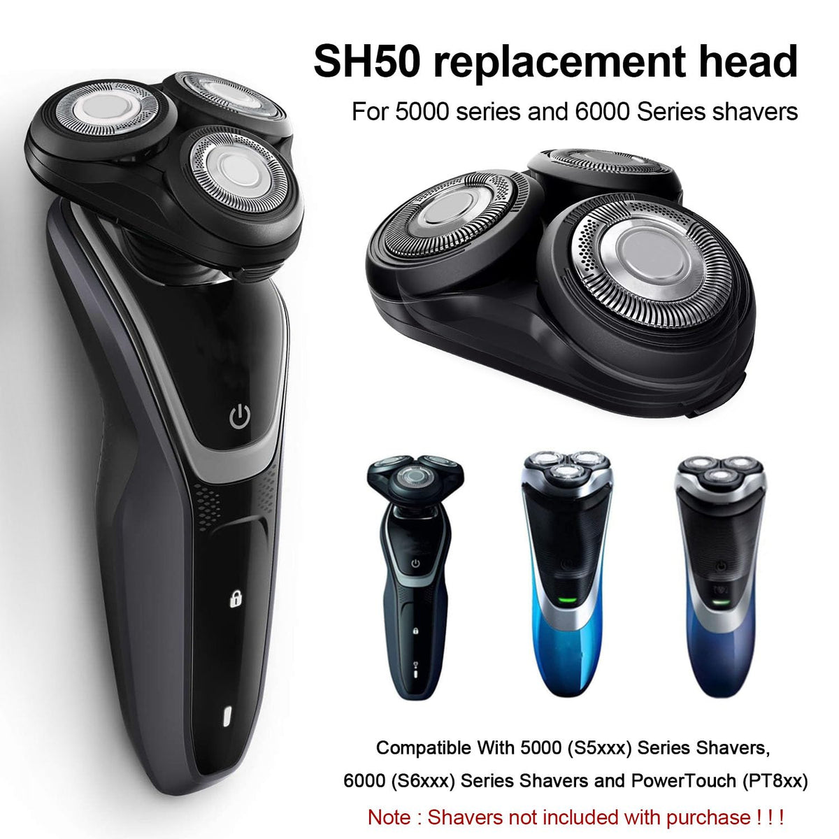 No blade replacement needed; swap heads to refresh your shaver.