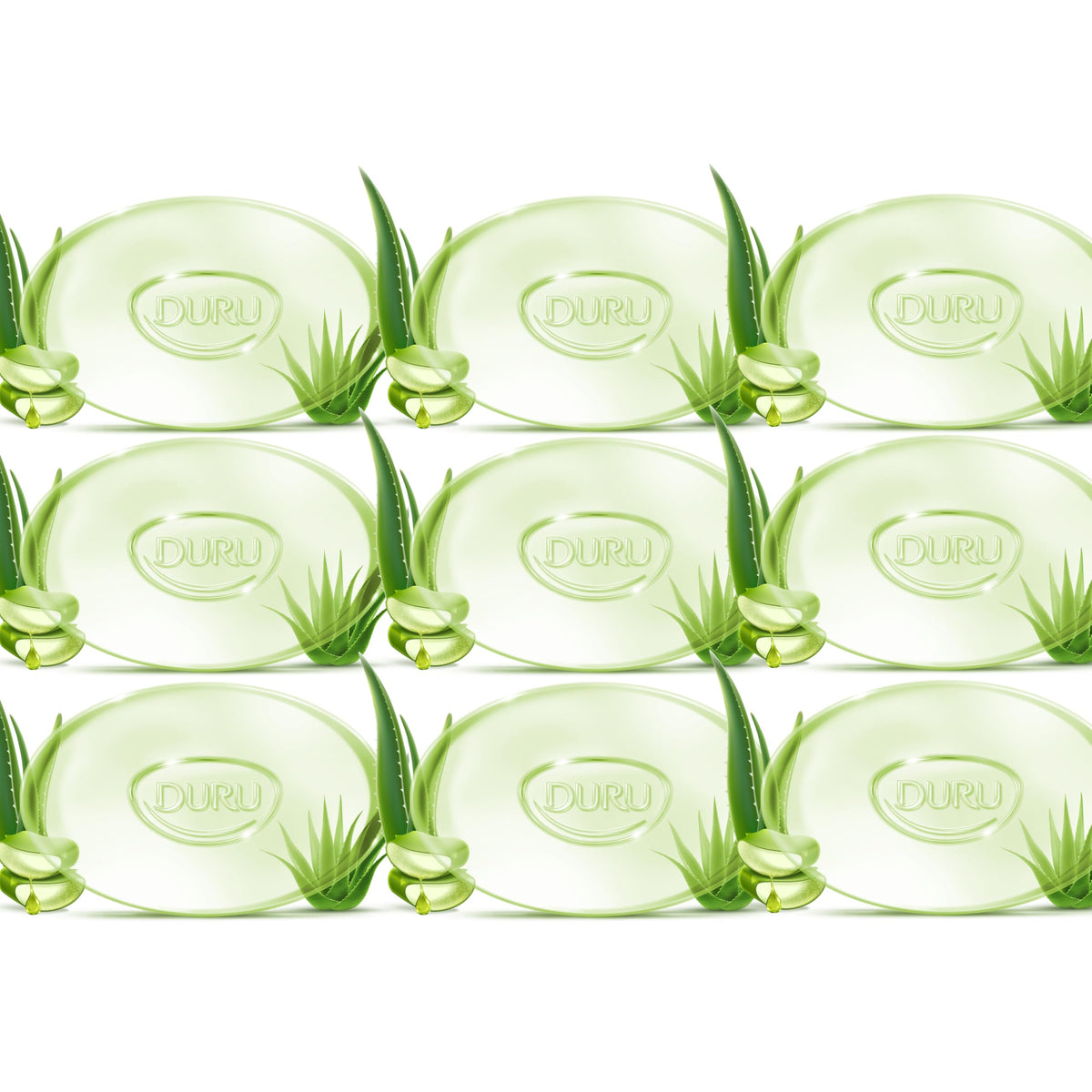 Duru Aloe Vera Glycerin Bar Soap closeup reveals smooth texture and gentle cleansing.