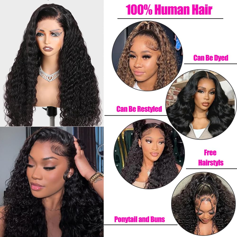 Durya deep wave lace front wig hd lace detail for seamless blend