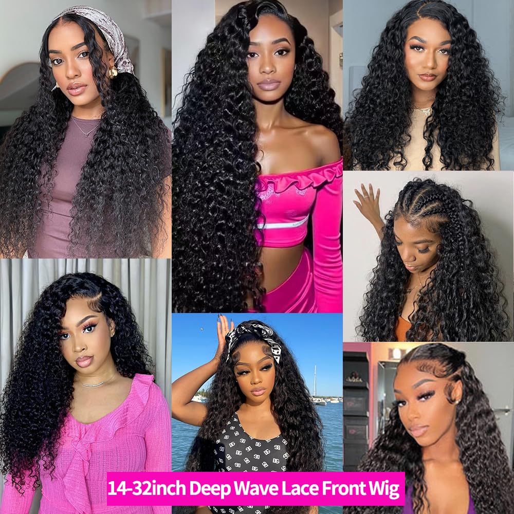 Durya deep wave lace front wig soft natural texture for daily wear