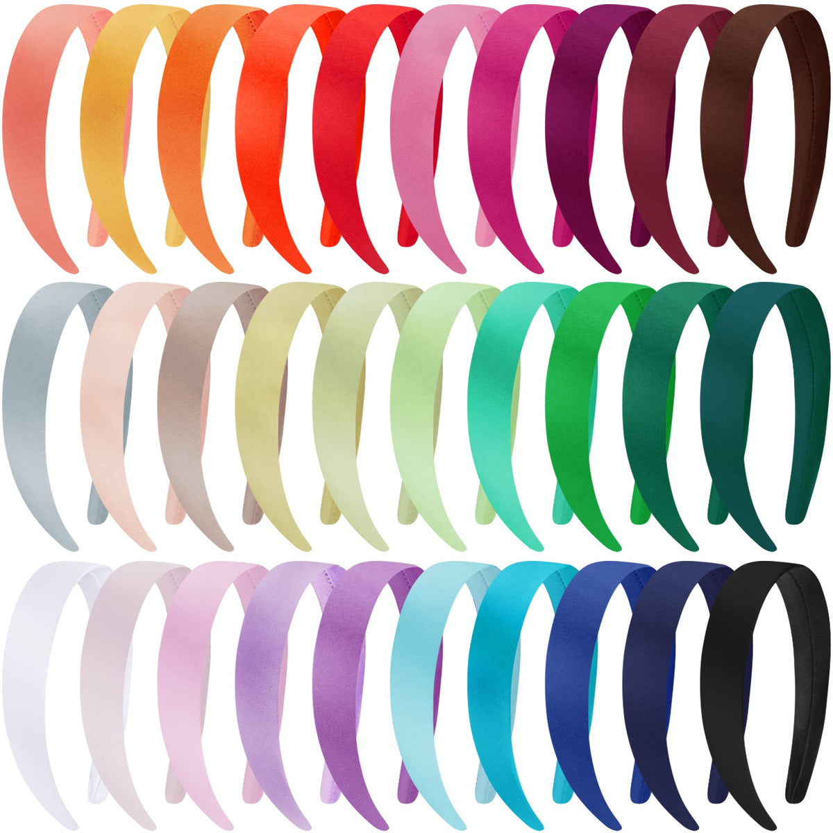Duufin satin headband in vibrant color assortment for versatile outfits
