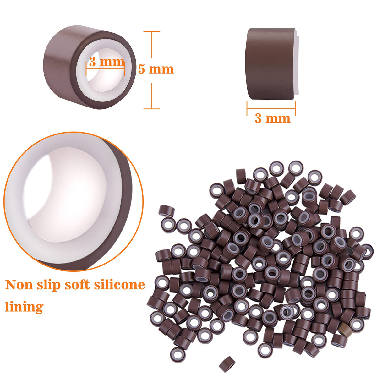 Duufin silicone-lined micro rings protect natural hair during attachment.