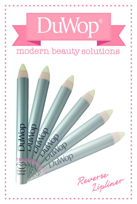 DuWop Reverse Lipliner swatch demonstrates feather-proof hold and defined outline.