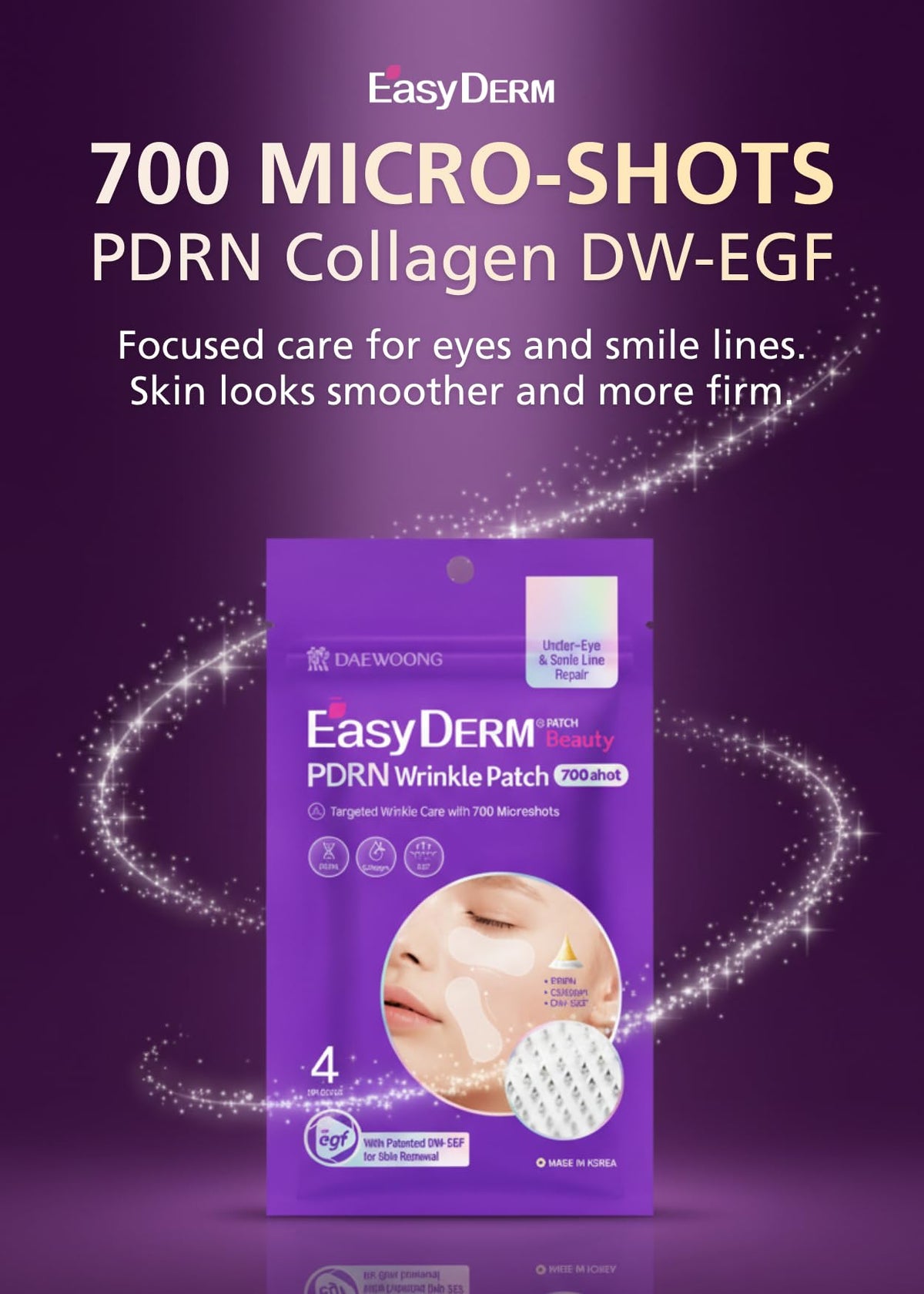 DWEasyDerm PDRN Smile Line Patch smooths nasolabial folds for softer contours.