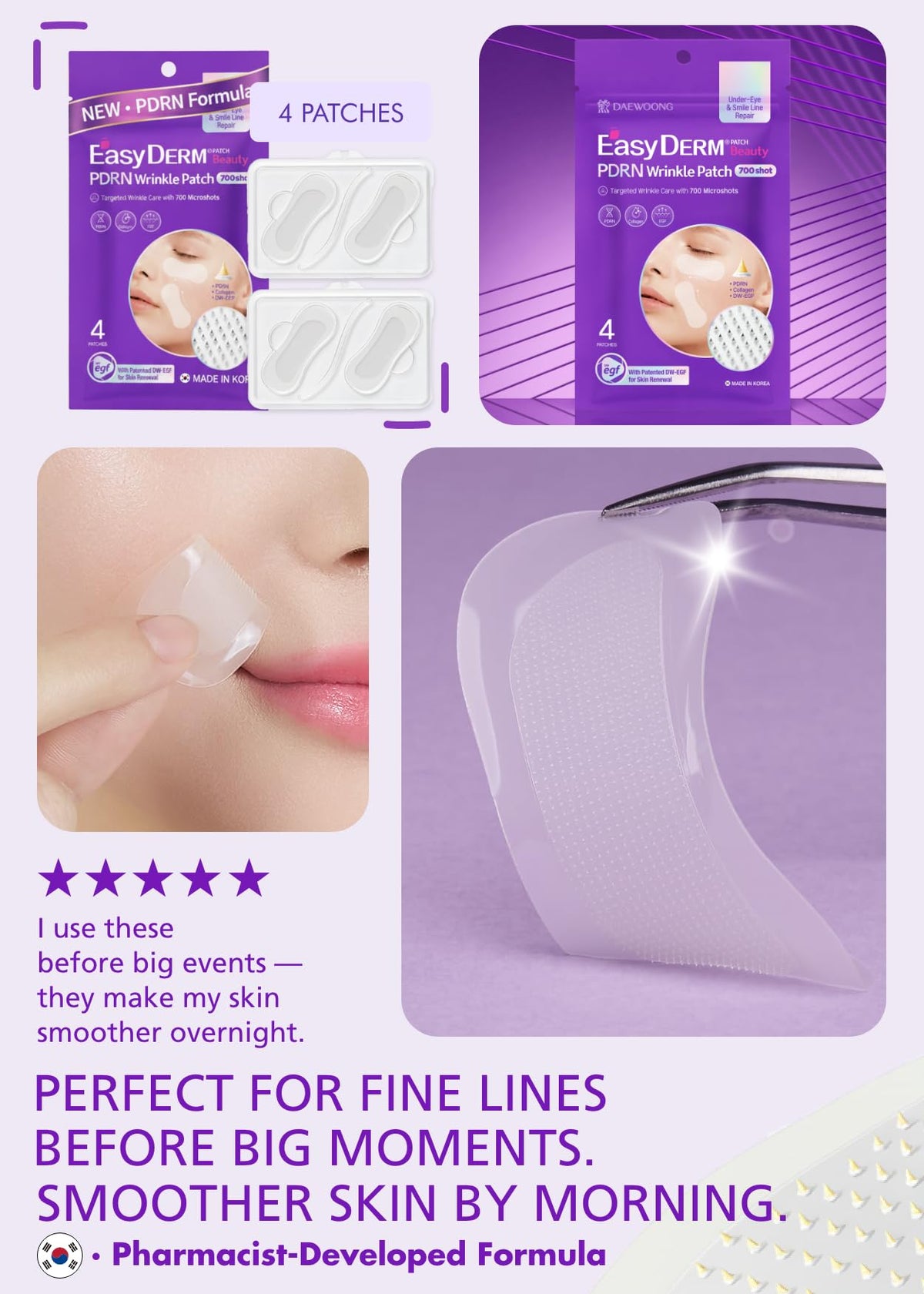 DWEasyDerm Patch designed for delicate areas with low irritation.