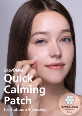 DWEasyDerm Quick Calming Patches 30-unit bulk pack shown for ongoing acne care.