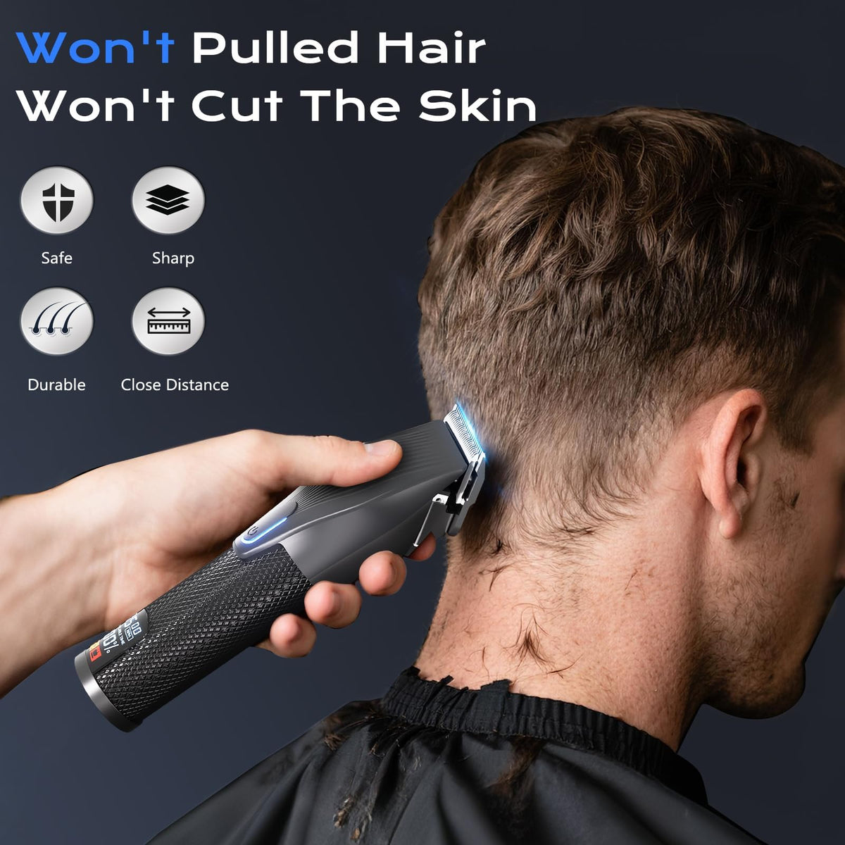 Dyflexifurn clipper with LCD display for speed and battery clarity.