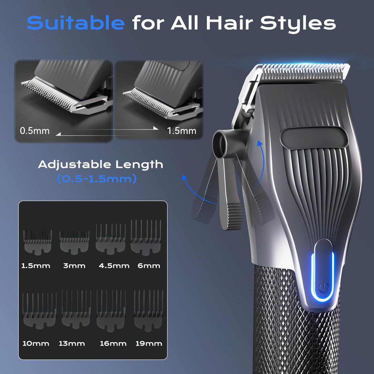 Dyflexifurn T-Blade beard trimmer for crisp beard lines.