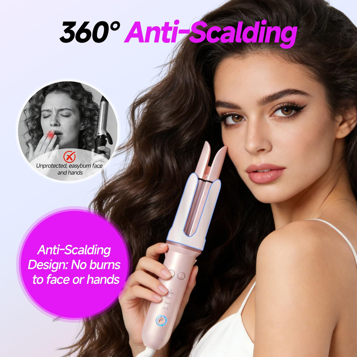 DYHOO ionic ceramic barrel reduces frizz and defines curls