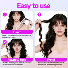 DYHOO rotating barrel heats in 30 seconds for quick morning curls