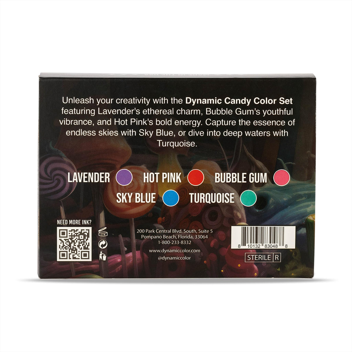 Dynamic Color Co Hot Pink ink for bold saturation and crisp outlines.